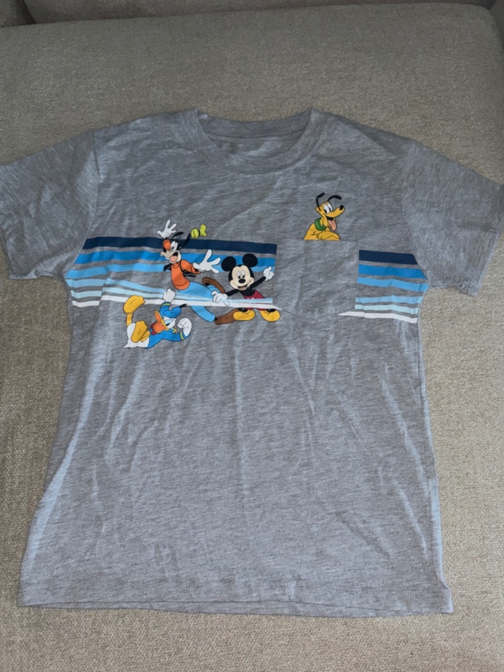 Mickey Mouse Goofy Donald Pluto Boys Pocket T-shirt